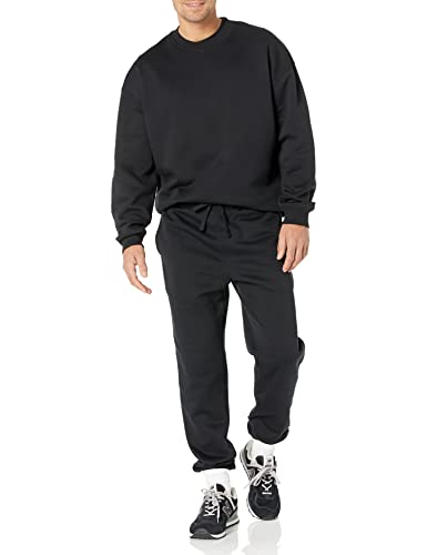 Amazon Essentials Męskie spodnie dresowe o luźnym kroju z zamkniętym dnem (dostępne w dużych i wysokich), czarne, XXL