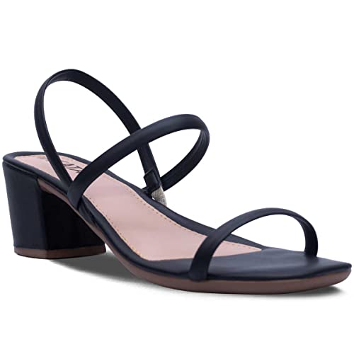 Sandália Feminina Casual Salto Baixo Quadrado Tiras AF3.06 W Cor:Preto;Tamanho:37;Genero:Feminino