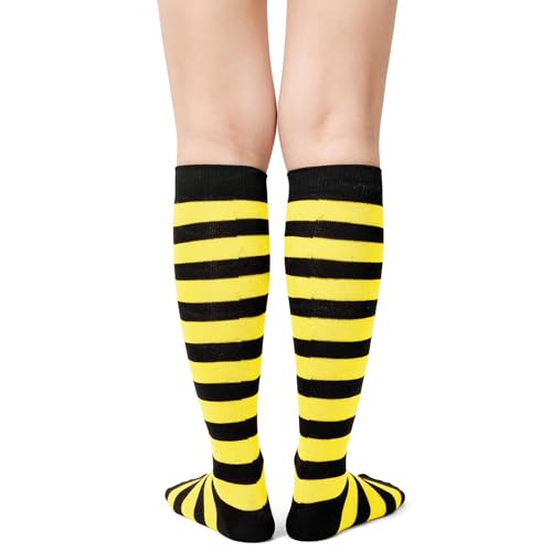 Image of Century Star Knee High Socks for Women Long Tube Socks with Stripes | Soft, Skin Friendly And Stretchy, Vibrant Colors Perfect For Daily Wear, Sports, Halloween And Christmas