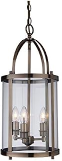 Firstlight Products Imperial Round 3-Light Lantern, Metal, E14 (Small Edison Screw), Chrome with Clear Glass