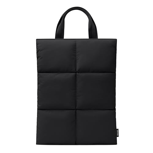 Comfyable Puffy Laptop Sleeve 15 16 Inch Quilted Puffer Laptop Carrying Case with Handle Pillow Case Compatible for MacBook Air 15 M4 2025 & MacBook Pro 16 2024 Puff Cover Black