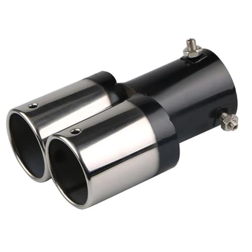 Embout D'echappement Pièces Intérieures De Voiture Tuning Universel Double Sortie Voiture Silencieux Pointe Noir Droit Plié Queue D'échappement Silencieux...