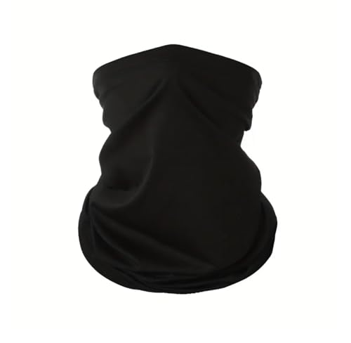 Adult Unisex Neck Scarf, Shield, Gaiter, Balaclava, Elastic Face Mask - Black