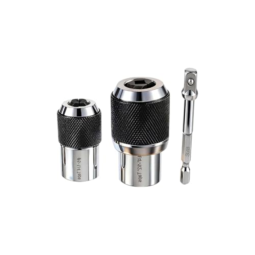 Gewindebohrer Steckschlüssel 3 Stück Adapter 3/8 Drive Verstellbar Kompaktes Gewindebohrer Verlängerung Set Mit Stahlkugelgelenk Für Akkuschrauber Bohrmaschine Werkstätten & Präzises Gewindeschneiden