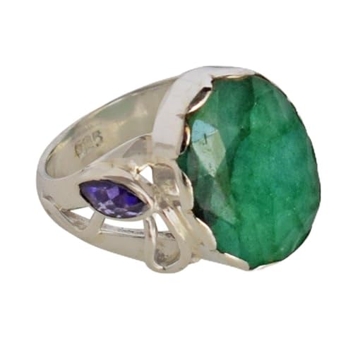 Bague émeraude et améthyste pour illuminer vos tenues de soirée