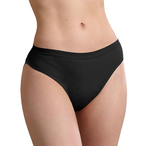 REELINDRY Absorbent Incontinence Underwear for Women Washable, 2 oz Leakproof Ladies Panties for Bladder Leakage 1 Pack (Black, XL)