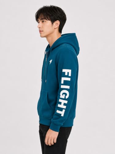 Image of Men's Graphic Zipper Hoodie | Full Sleeve Hooded with Kangaroo Pocket & Drawstring Hood | Casual Regular Fit for Winter, Travel & Everyday Wear