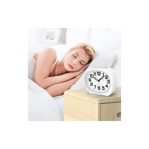Pilmoux KOEPUO Bedside Alarm Clocks Silent Non Ticking Battery Powered Clocks Cover
