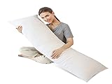 jieshiling Body Pillows for Adults Memory Foam Long Pillow for Sleeping, Removable and Washable Pillow Cover- 21'x54' (White, Body Pillow)