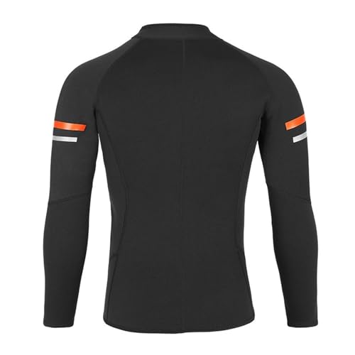 Men Windproof Wet Suit Tops 1.5MM Neoprene Wetsuit Jacket for Water Sports Thermal Swimsuit Outdoors Fitness(Black_XXX-Large) miniatura 3