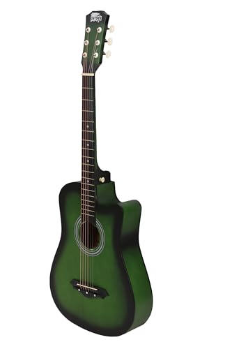 Image of Intern Right hand Acoustic Guitar Kit, With Bag, Strings, Pick, Strap and String Winder (Green, 38 Inch)