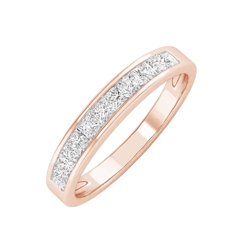 0.5 Carat t.w. LAB GROWN Princess Cut Diamond Wedding Band Ring (E-F Color VS1-VS2 Clarity)