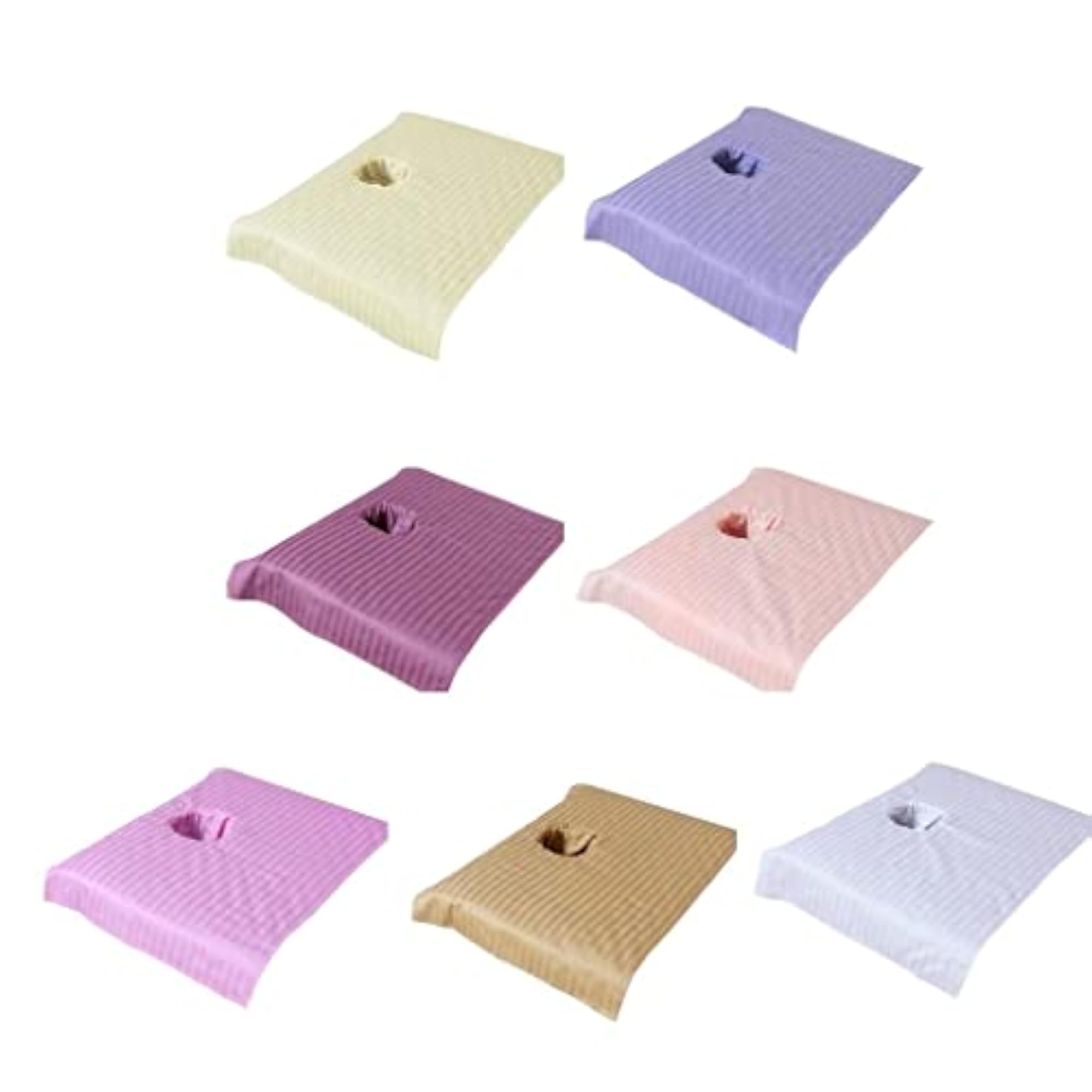 Pure Cotton Massage Table Face Hole Towel, White