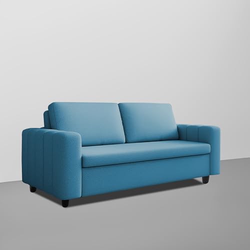 Image of Cisco 3 Seater Sofa Cum Bed for Home & Living Room (Turquoise) | Premium Modern Fabric Sofa | Space-Saving Convertible Bed Sofa | Furniture for Home, Office, Bedroom & Living Room