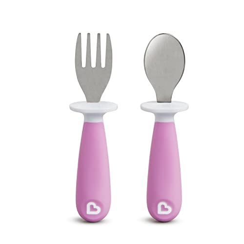 Munchkin Raise Toddler Fork & Spoon Set, Purple