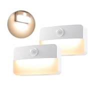 Nachtlicht mit Bewegungsmelder innen Batterie, 2 Stück LED Treppenbeleuchtung, Schranklicht Auto EIN/AUS, Sensor Licht 3000K Warmweiß für Flur, Schlafzimmer, Küchen