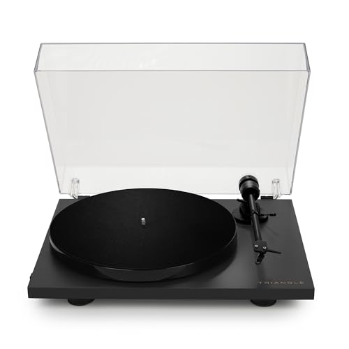 Triangle – Tocadiscos Lunar 1 - Tocadiscos Manual 33/45 RPM con Tracción por Correa - Cápsula OM-5E integrada - 420 x 112 x 330 mm - Negro