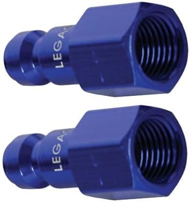 Legacy A72430C-2PK ColorConnex Blue Type C Automotive 1/4" Body x 1/4" Female NPT Quick-Disconnect Plug - Carded (CP2) - 2 per Package