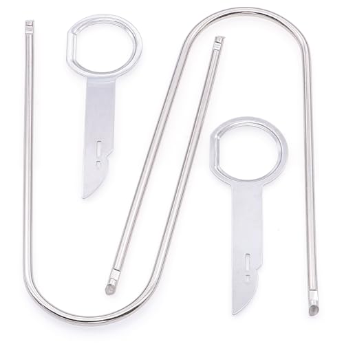 Image of 4 PCS U-Shaped Car Radio Removal Pry Tool and Radio Removal Tool Key, Stainless Steel Automotive Radio Removal Tools, for Disassembly of Most Car Audio Frequency Converter