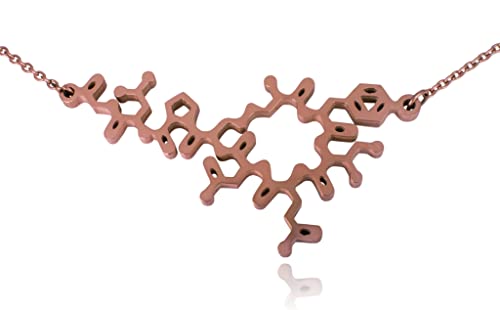 Clayton Jewelry Labs Stainless Steel Oxytocin Molecule Necklace (Rose Gold)