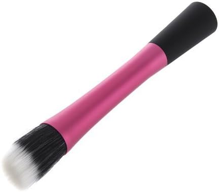 19Beauty Rose Red Professional Cosmetic Brush Face Make Up Blusher Powder Foundation Tool Flat Top Duo Fibre