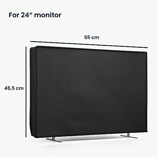 kwmobile Dust Cover for 24" TV - Fabric Case TV Protector for Indoor Flat Screen TVs - Black