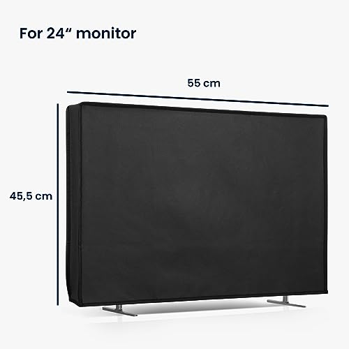 kwmobile Dust Cover for 24" TV - Fabric Case TV Protector for Indoor Flat Screen TVs - Black