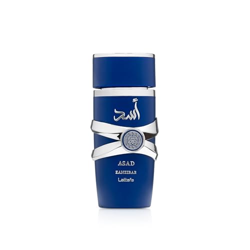 Lattafa Asad Zanzibar - Fresh, Spicy, Vanilla, Coconut - Eau de Parfum Long-Lasting Fragrance for Men, 3.40 Ounce / 100 ml