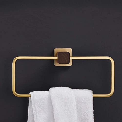 Porte-serviettes laiton rectangulaire multifonction avec fixation murale - 3