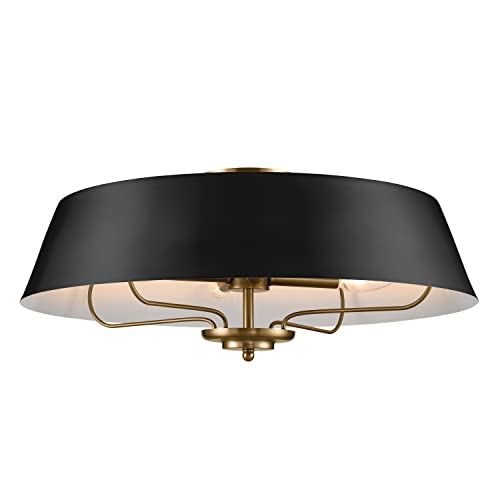 Kichler Semi Flush Mount Pendant Light, Black