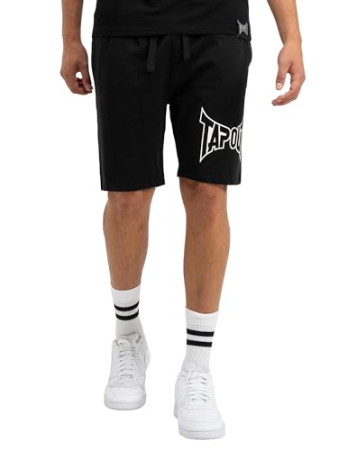 Tapout Herren Shorts Lifestyle Basic Shorts Normale Passform, Black/White, L