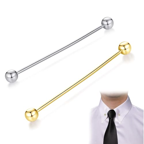 Hezhou - Hezhou Barre Broche à Col de Chemise Epingle de Cravate Pince Métal Argent Pince à Cravate pour Homme Hommes Garçon Chemise Collier Clip Épingle à Cravate pour Hommes Chemise (F)