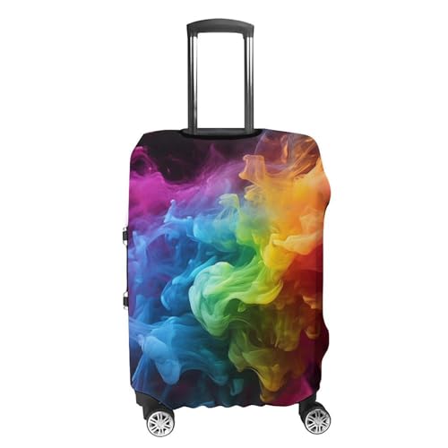 Rainbow Smoke Luggage Cover, Washable Elastic Suitcase Cover Protector Fit 18-32 Inch Luggage4