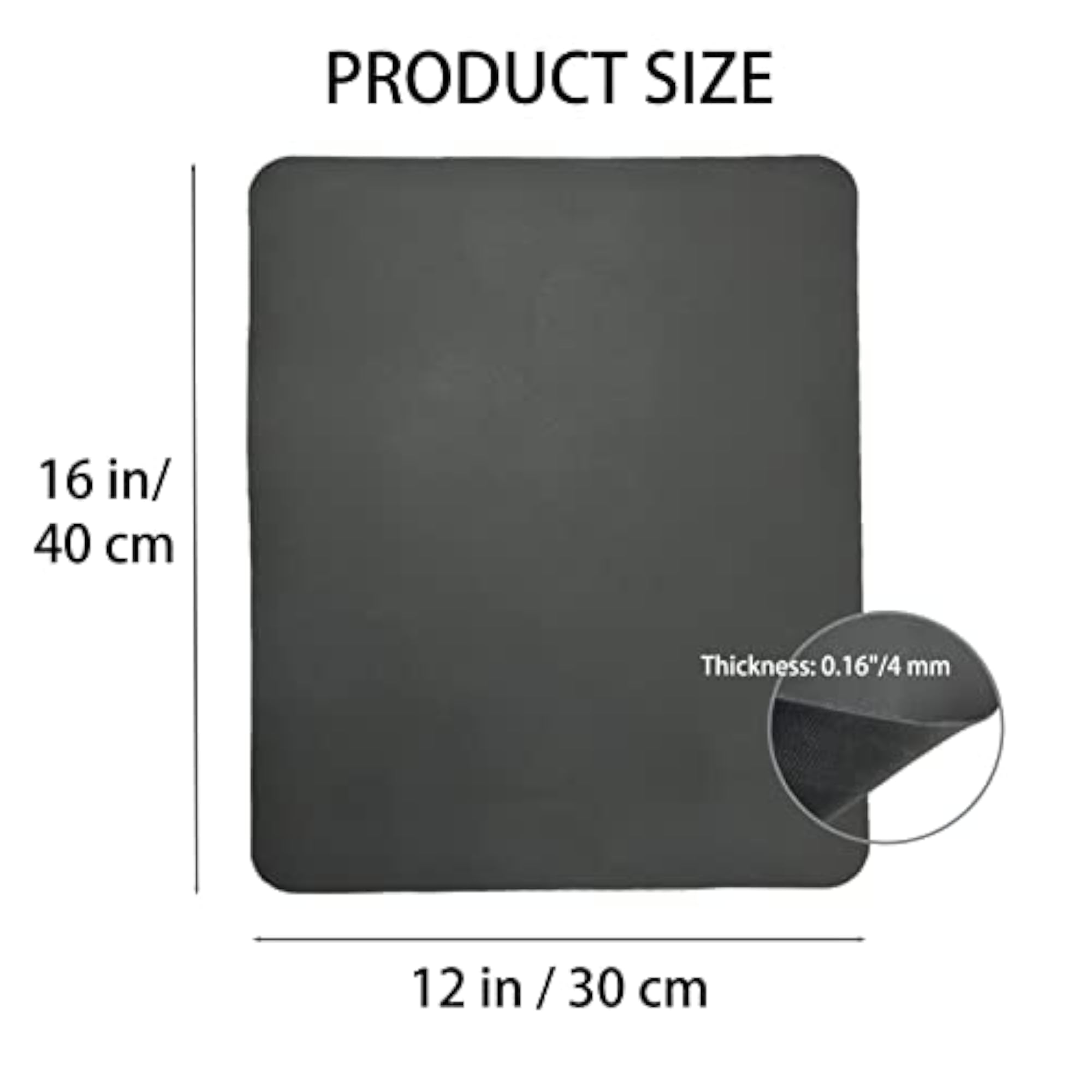 Absorbent Dark Gray Dish Drying Mat, 16"x12"