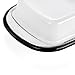 Suwimut Enamel Butter Dish with Lid, Vintage Enamelware White Butter Tray Black Rim Butters Holder, Unbreakable Metal Butters Keeper Container with Cover for Countertop, Refrigerator