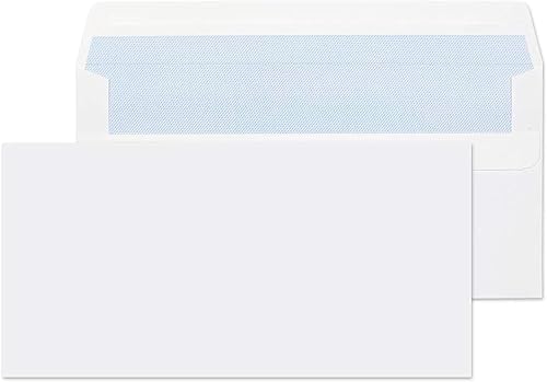 RFE Pack of 100 - DL White Mailing Envelopes Self Seal for Posting mailing Home Office Ecommerce and Business 80gsm 110 x 220mm