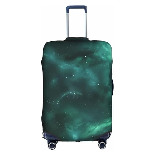 Galaxy Green Print Protective Suitcase Cover Washable Travel Luggage Protector with Concealed Zipper