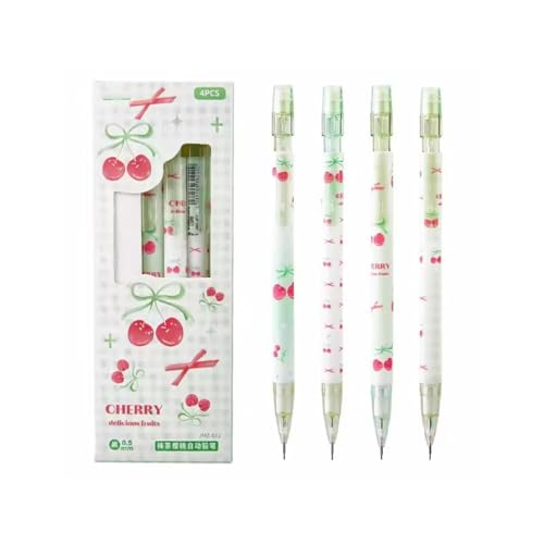 4 portaminas con goma de borrar de 0,5 mm, agarre ergonómico, automático, para dibujar notas, tomar notas, lápiz antiroturas