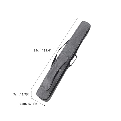 Étui de protection pour queue de billard gris anti-choc avec pochette multiple