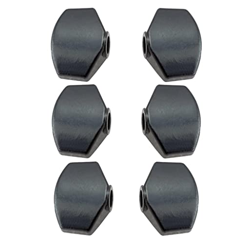 Kioware 【6個セット】チューニングボタン ヘッドクランプ 要所 エレキギター用キー交換部品, 黒