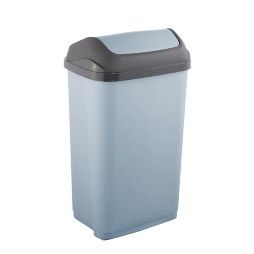 keeeper Mülleimer mit Schwingdeckel, 50 l, 38,5 x 29 x 66 cm, Swantje, Blau (Nordic Blue)