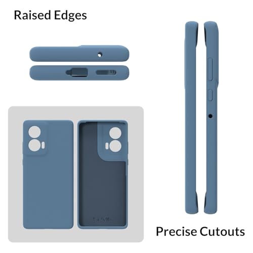Image of SPRIG Compatible with Moto Edge 50 Fusion Premium SilkTone (Liquid Silicone) Back Cover Drop Tested Shock Proof Mobile Case for Men, Women, Boys and Girls with Camera Protection (Denim Blue)