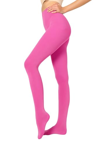 Image of Women's 80 Denier Semi Opaque Tights High Waist Soft Solid Color Footed Pantyhose