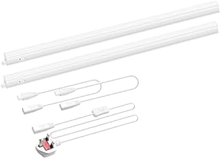 ENUOTEK Connectible Hardwired 2X 9W LED Kitchen Under Cabinet Lights, Under Cupboard Light Fixtures, 4000K Neutral White Lighting, Lamp Length 573MM with British Power Plug, Pack of 2 Lamps