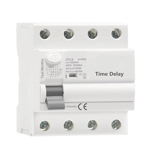 RCD RCCB ELCB Type AC-S temporisé disjoncteur électromagnétique 4P 40A 100mA 3 phases et neutre