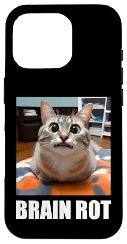Brain Rot Meme �V���c Word Of The Year Funny Cat Brain Rot �X�}�z�P�[�X iPhone 16 Pro �p
