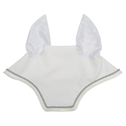 Schneiders Performance Mesh Fly Veil | Breathable Insect Protection for Horses | Mesh Ears, Squared-Off Front, Leather Binding | Stylish Look for Arena or Trail | Color White