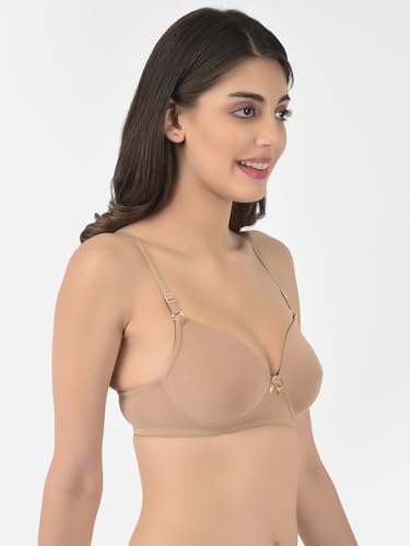 Image of Softline Women's Cotton-Rich Wire-Free Padded Bra | Full Coverage, Seamless & Breathable for Everyday Comfort | Soft Fabric with Supportive Fit for All-Day Wear