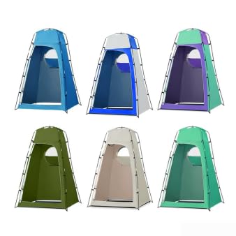 Tienda de ducha compacta para camping y exteriores con base impermeable 3