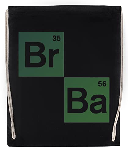 Breaking Bad Br Ba Chemical Symbols Negro Deporte Bolsa el Gimnasio Duradera Respetuosa con el medio ambiente Drawstring Gym Bag